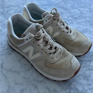 New Balance Beige and White Women's Sneakers
